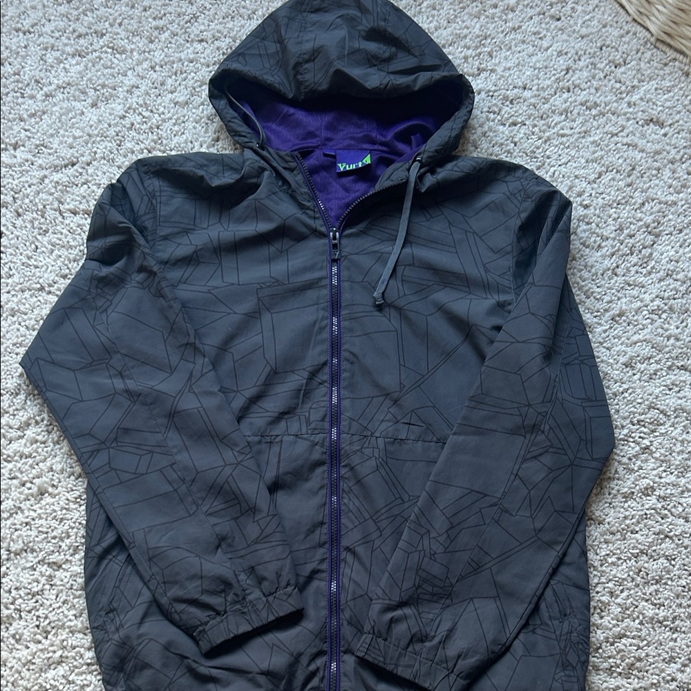 Vurt Charcoal Windbreaker with Purple Lining
